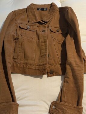XXI Cropped Tan Denim Jacket